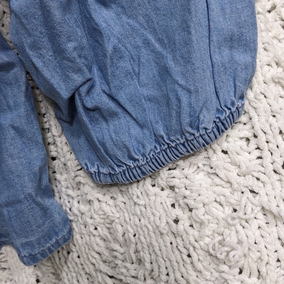 NWT GAP XL 3/4 Sleeve Button Down Blouse, Blue - Picture 3 of 5